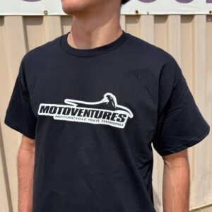 The new MotoVentures Black T-Shirt with new logo.
